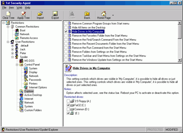 Screenshot of 1st Security Agent Pro 9.9