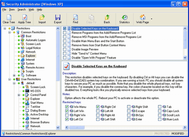 Screenshot of Advanced Security Administrator 13.91