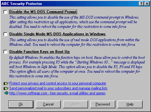 Screenshot of ABC Security Protector 5.5993